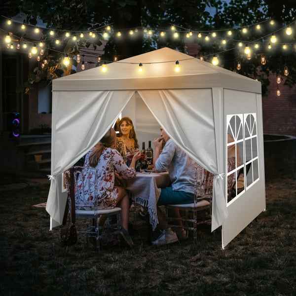 6.5 × 6.5ft Pop-Up Canopy Party Tent with 4 Removable Sidewalls – Waterproof Instant Outdoor Shelter