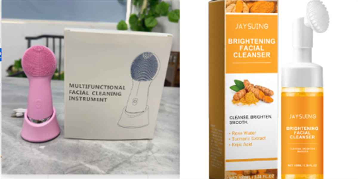 Electric Silicone Facial Cleansing Brush with Sonic Vibration and Thermal Heating
