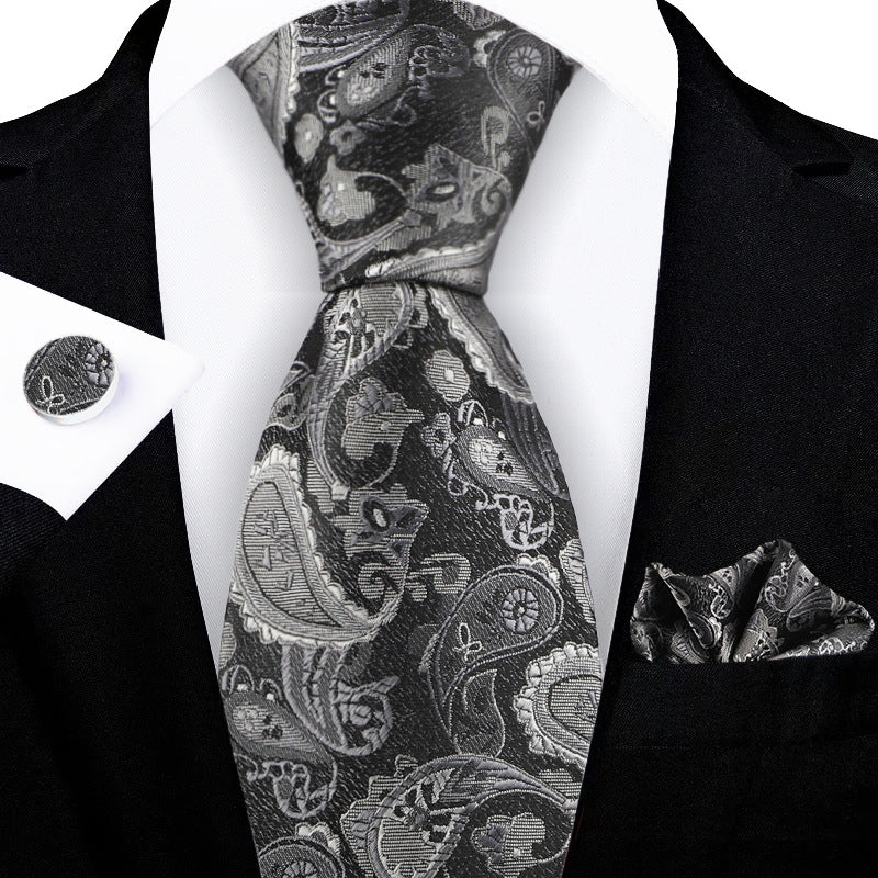 Jacquard-embroidered Cashew Flower Tie - Shop NCLC