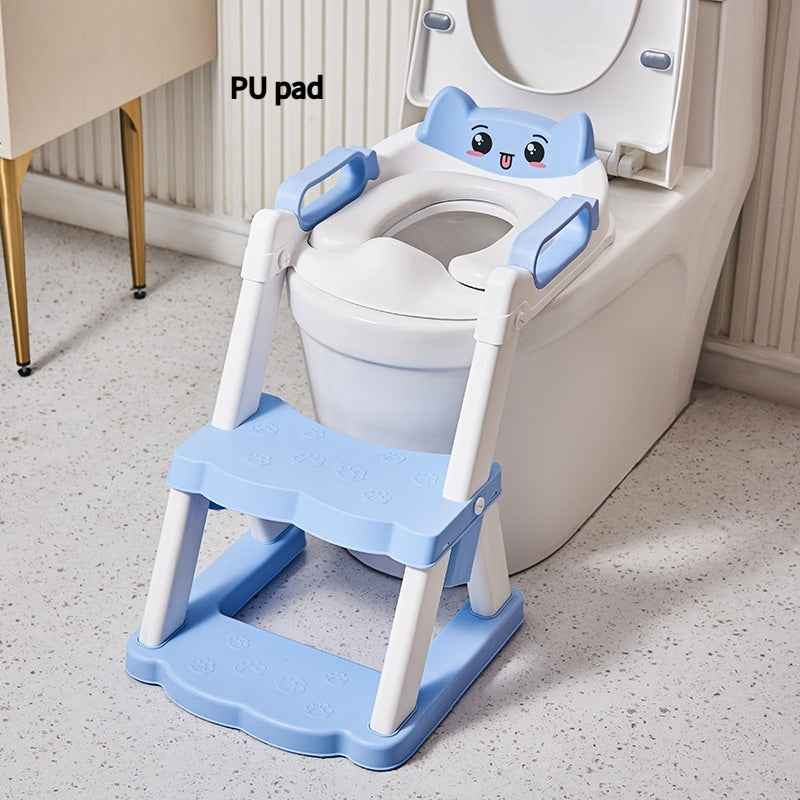 Kids Toilet Training Seat with Step Stool Ladder - Foldable Anti-Slip Potty Training Ladder for Toddlers & Boys/Girls