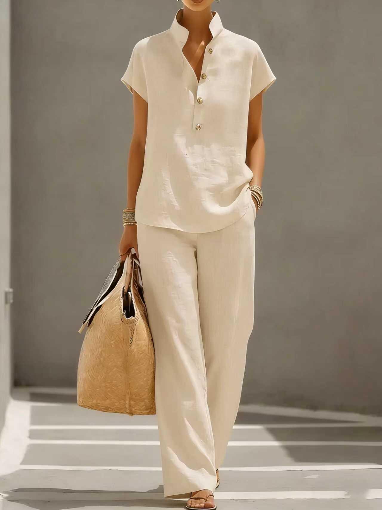 Women's Casual Short-Sleeve Pants Set - Shop NCLC