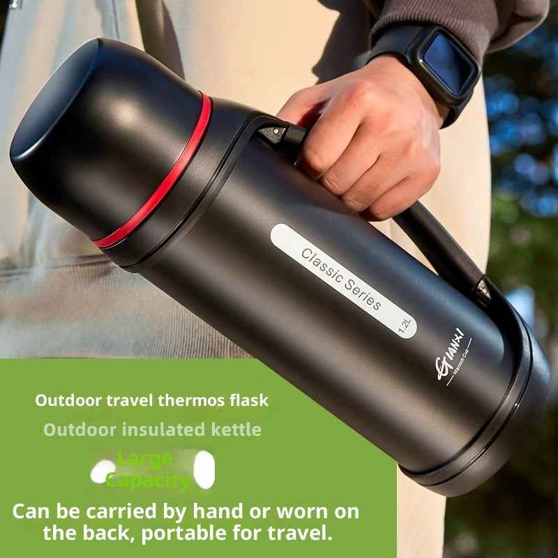 40.58oz Large Insulated Travel Mug | Double-Lid Stainless Steel Water Bottle