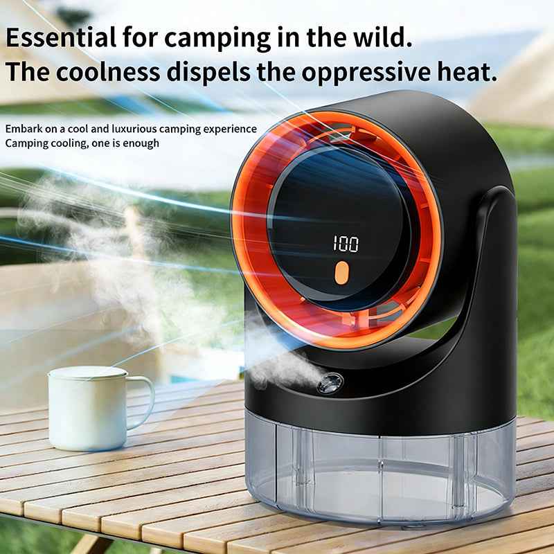 Single-Hole Portable Misting Fan | USB Rechargeable Desktop & Personal Cooler