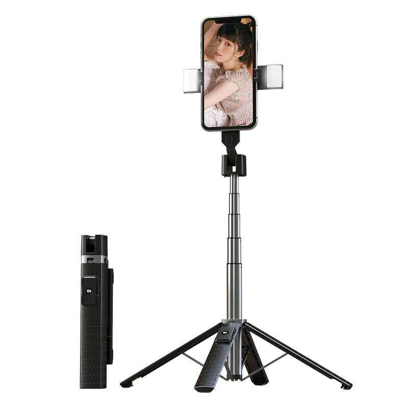 Quadrupod Double Fill Light Mobile Phone Bluetooth Selfie Stick | Wireless Remote & Dual LED Lights