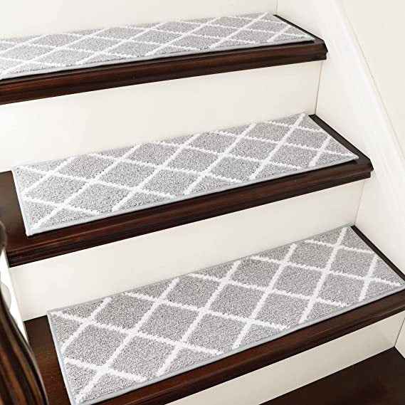 Non-Slip Carpet Stair Treads for Wooden Steps | Adhesive Step Mats (15-Pack)
