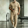Men's 2-Piece Casual Short-Sleeve Shirt and Pants Set | Summer Loungewear & Beach Outfit