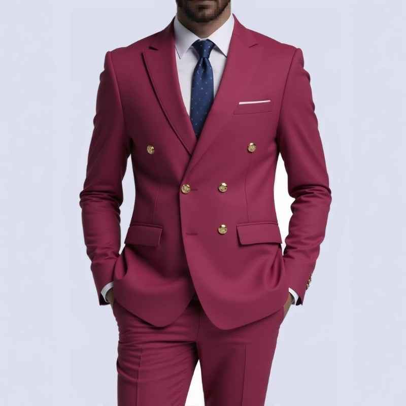 Men's 2-Piece Double-Breasted Fashionable Casual Suit | Modern Tailored Set