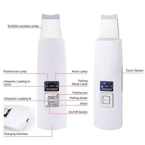 Ultrasonic Skin Scrubber & Blackhead Remover | Facial Cleansing Spatula