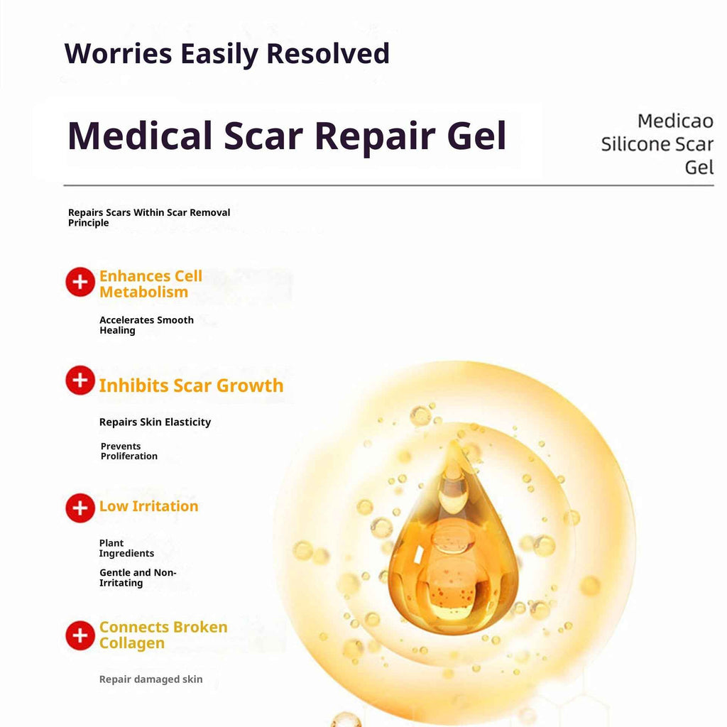 Medical-Grade Silicone Scar Repair Gel | Fade Surgical, C-Section, Acne & Burn Scars | Clinically Proven Formula for Old & New Scars, 0.53oz