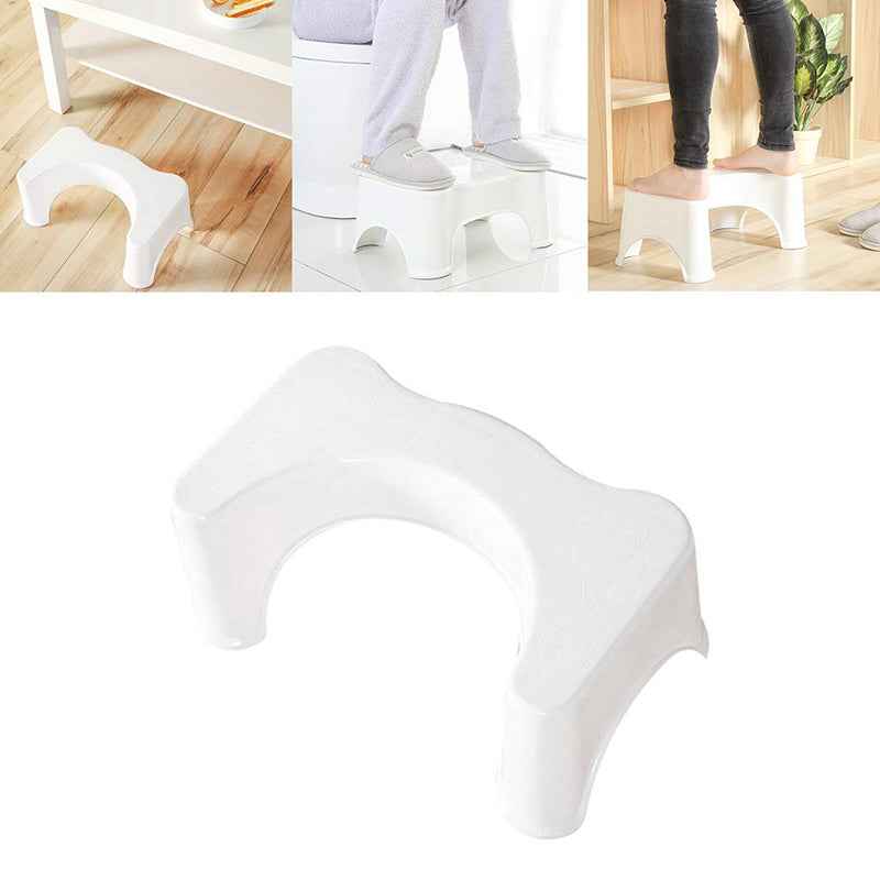 Ergonomic Plastic Toilet Step Stool | Non-Slip Bathroom Squatting Stool for Healthy Bowel Alignment