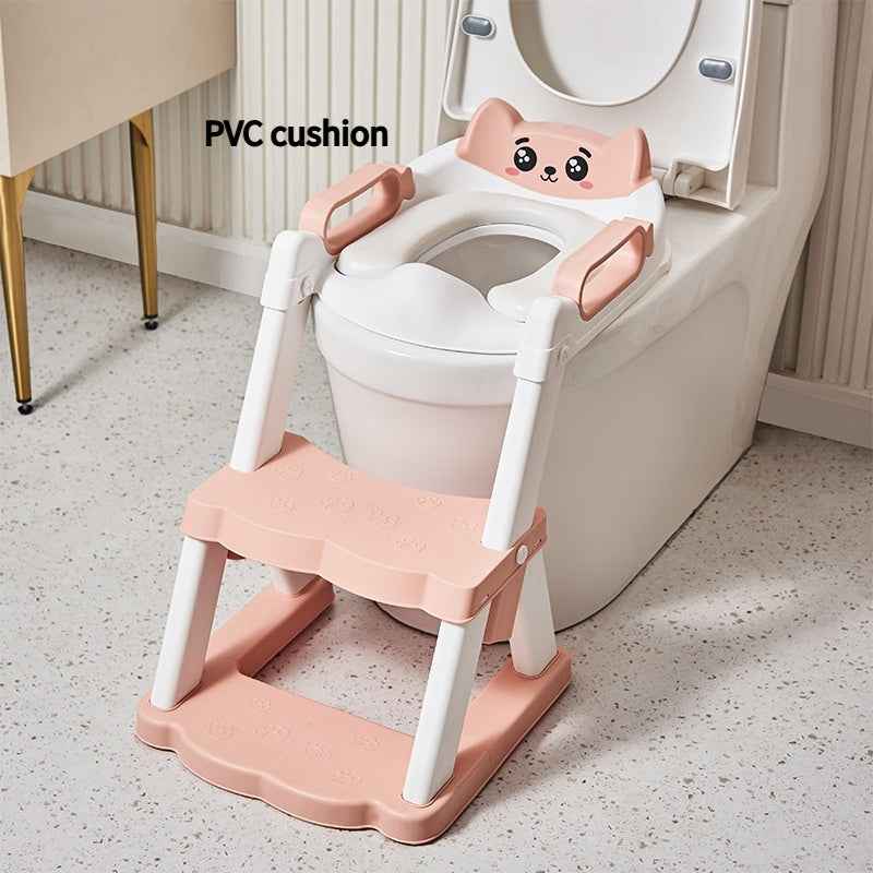Kids Toilet Training Seat with Step Stool Ladder - Foldable Anti-Slip Potty Training Ladder for Toddlers & Boys/Girls