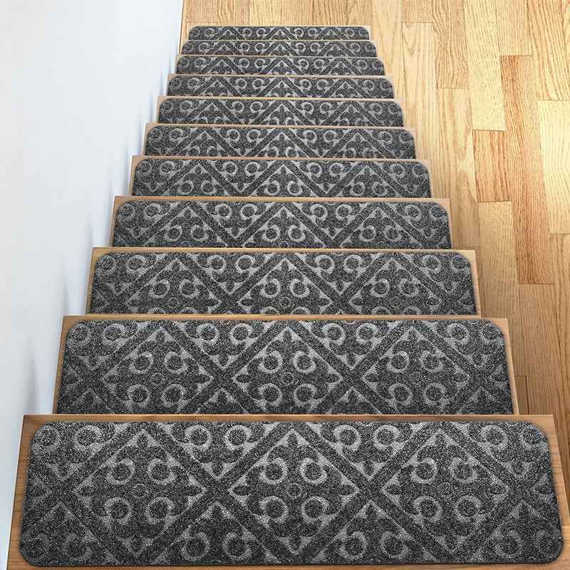 Premium Glue-Free Self-Adhesive Stair Treads | Non-Slip Carpet Mats for Wooden Steps