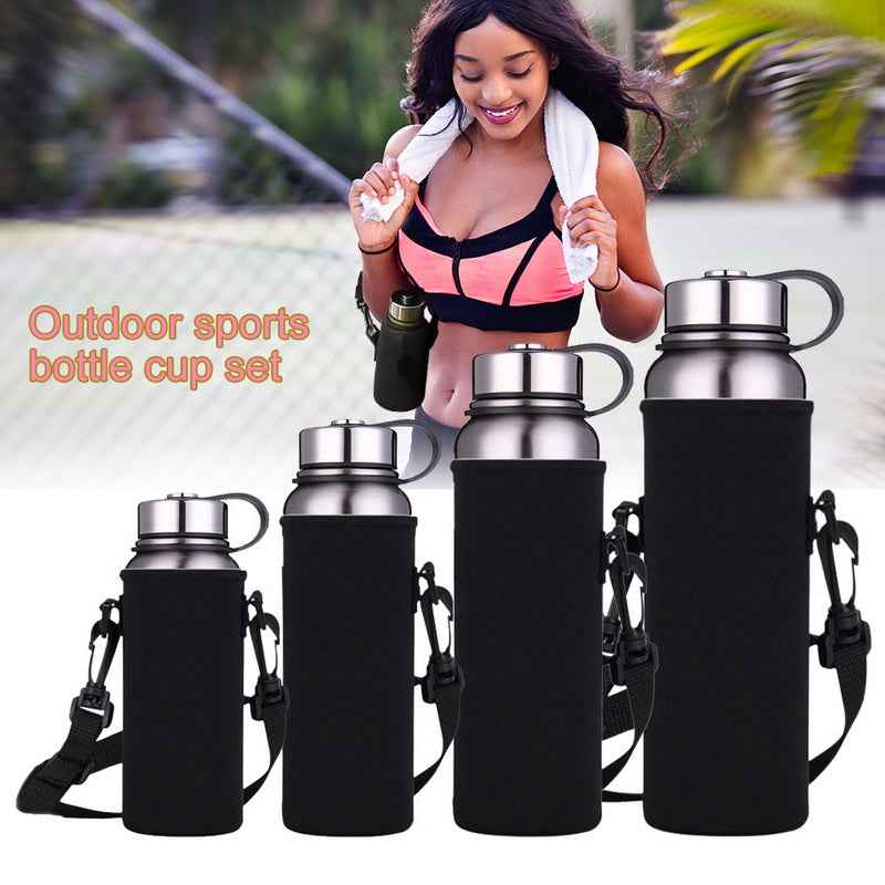 Water Bottle Carrier Bag with Phone Pocket for various sizes, Tumbler with Handle Accessories Insulated Water Bottle Holder Pouch with Strap Crossbody with Straw Cover