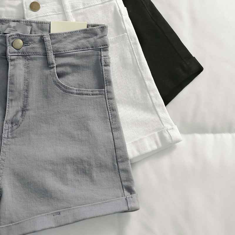 Women's Simple Stretch Denim Shorts  – Plus Size & Small Sizing Casual Jean Shorts | Wild & Comfortable Pull-On Jean Shorts