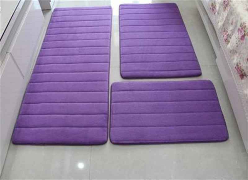 3-Piece Memory Foam Bath Mat & Floor Rug Set | Non-Slip Absorbent Toilet & Shower Mats