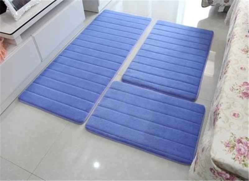 3-Piece Memory Foam Bath Mat & Floor Rug Set | Non-Slip Absorbent Toilet & Shower Mats