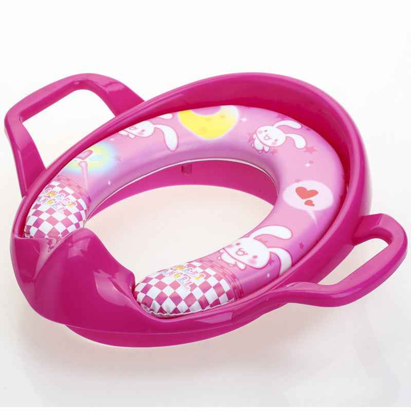 Soft Cushion Potty Training Toilet Seat with Non-Slip Grip & Splash Guard for Toddlers