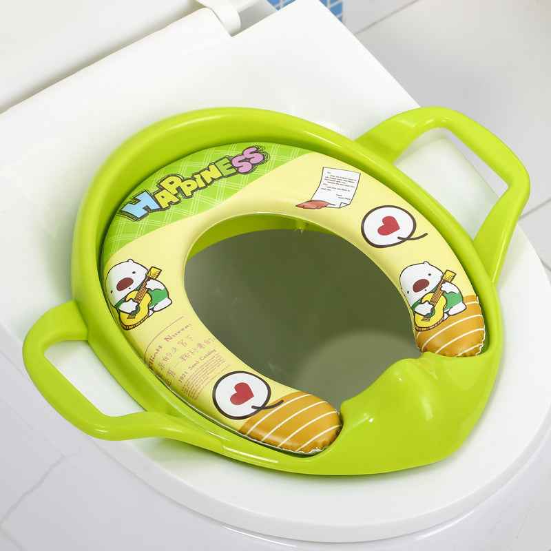Soft Cushion Potty Training Toilet Seat with Non-Slip Grip & Splash Guard for Toddlers