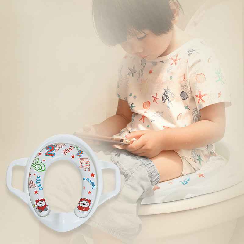 Soft Cushion Potty Training Toilet Seat with Non-Slip Grip & Splash Guard for Toddlers