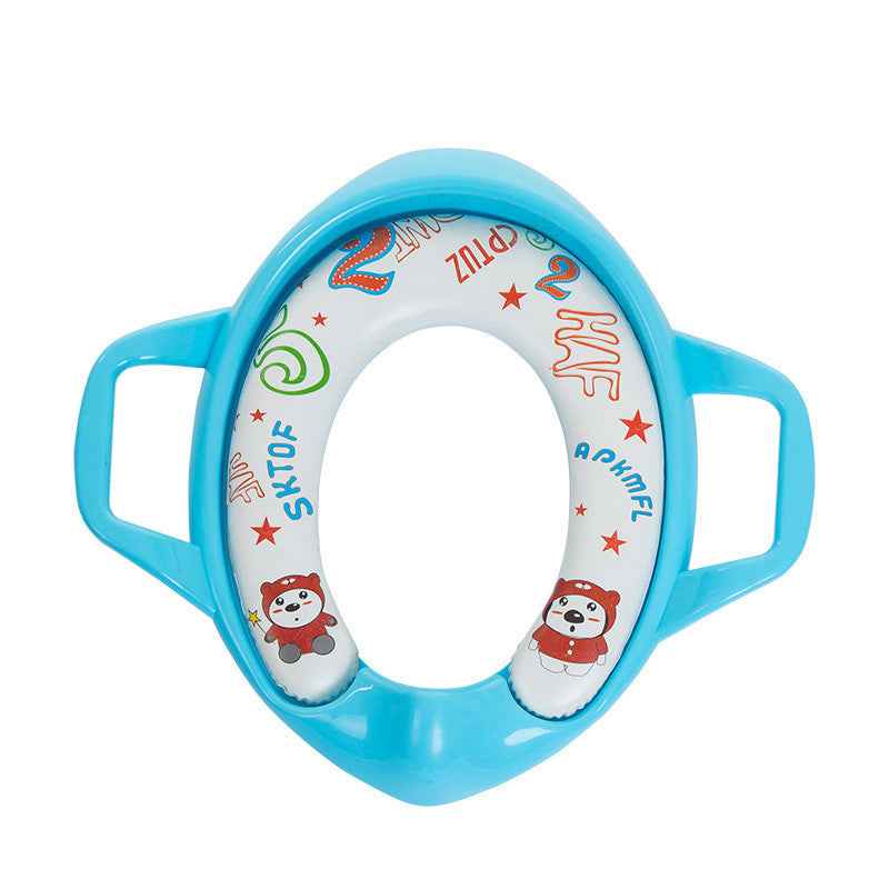 Soft Cushion Potty Training Toilet Seat with Non-Slip Grip & Splash Guard for Toddlers