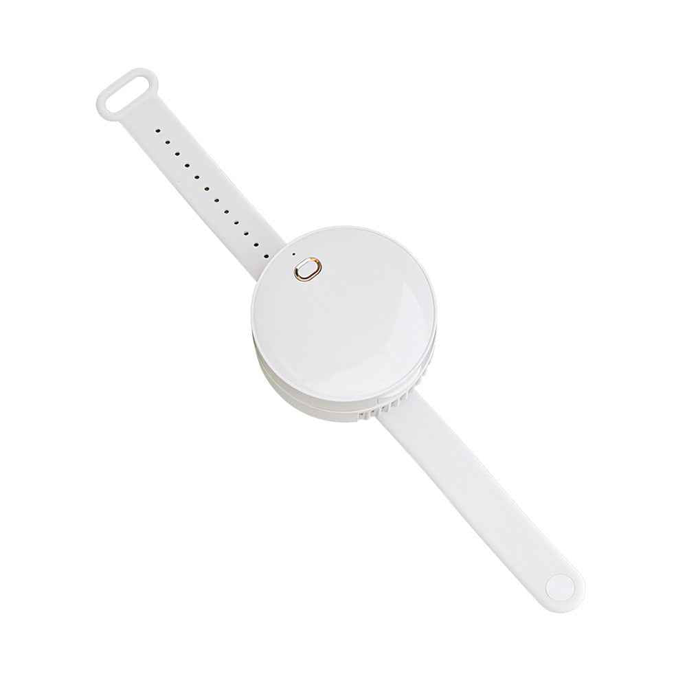 Portable Wrist Fan Mirror Leafless USB Rechargeable 3 Speed Adjustable Air Cooler Handheld for Travel Home Office Use