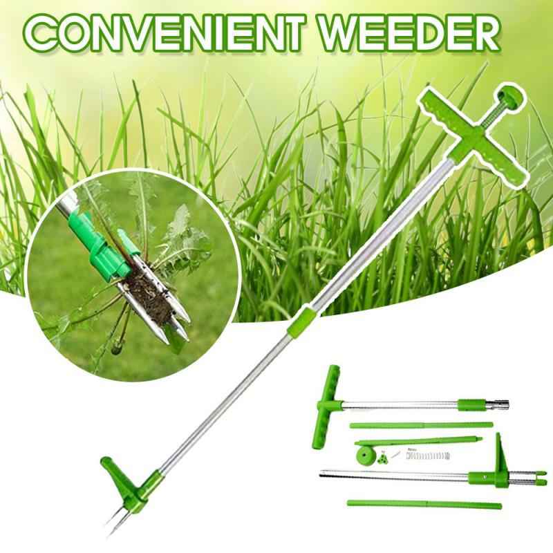 Long Handle Weed Puller & Three-Prong Stand Up Weeder Tool for Garden