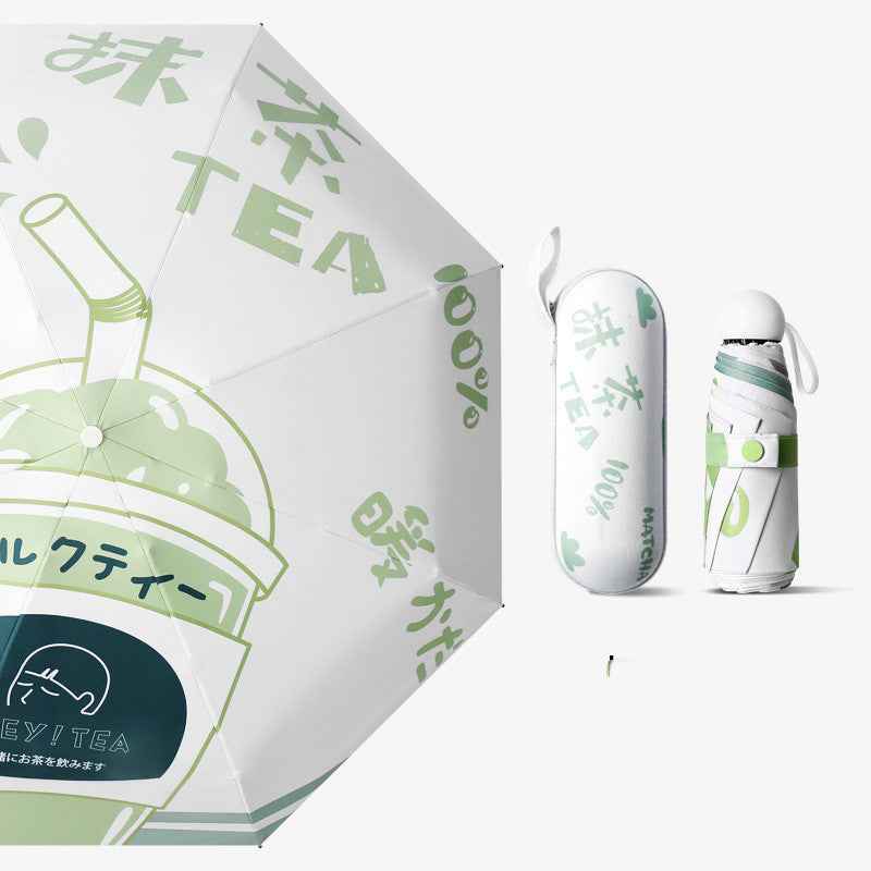 Cute Cartoon or Solid Color UV Protection Sun Umbrella | Rain & Sun Dual-Purpose Folding Parasol