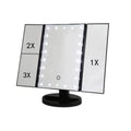 24 LED Magnifying Lighted Cosmetic Makeup Mirror Tabletop Tri-fold Touch Screen Mirror Touch Screen - Shop NCLC