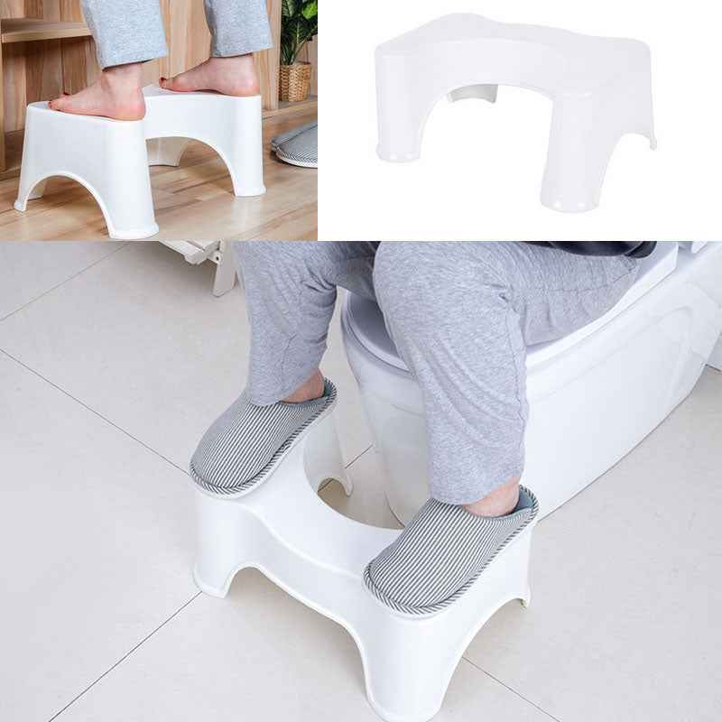 Ergonomic Plastic Toilet Step Stool | Non-Slip Bathroom Squatting Stool for Healthy Bowel Alignment