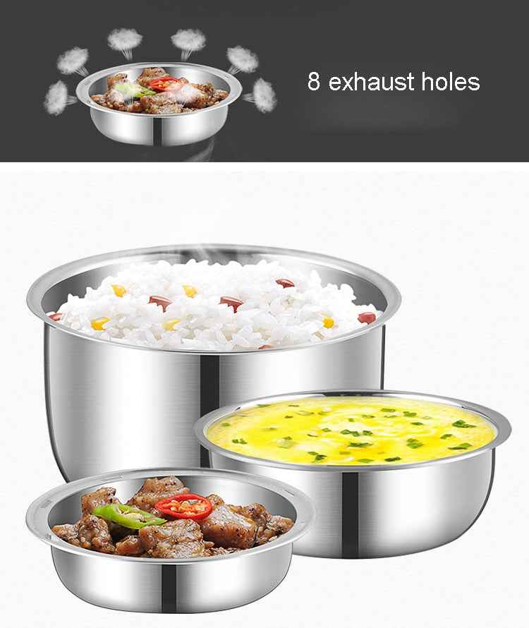 2 or 3-Layer Portable Electric Lunch Box & Rice Cooker - 2L Food Heater for Car, Office & Home - 110V 200W Stainless Steel Food Warmer