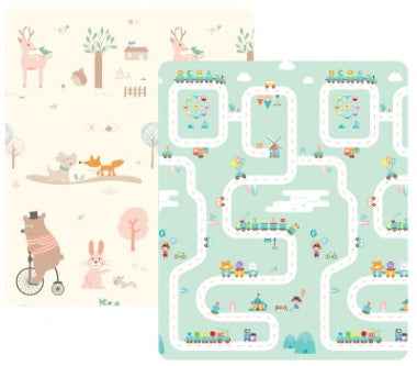 Foldable XPE Baby Play Mat | 1cm Thick Reversible Non-Slip Kid’s Crawling & Game Carpet