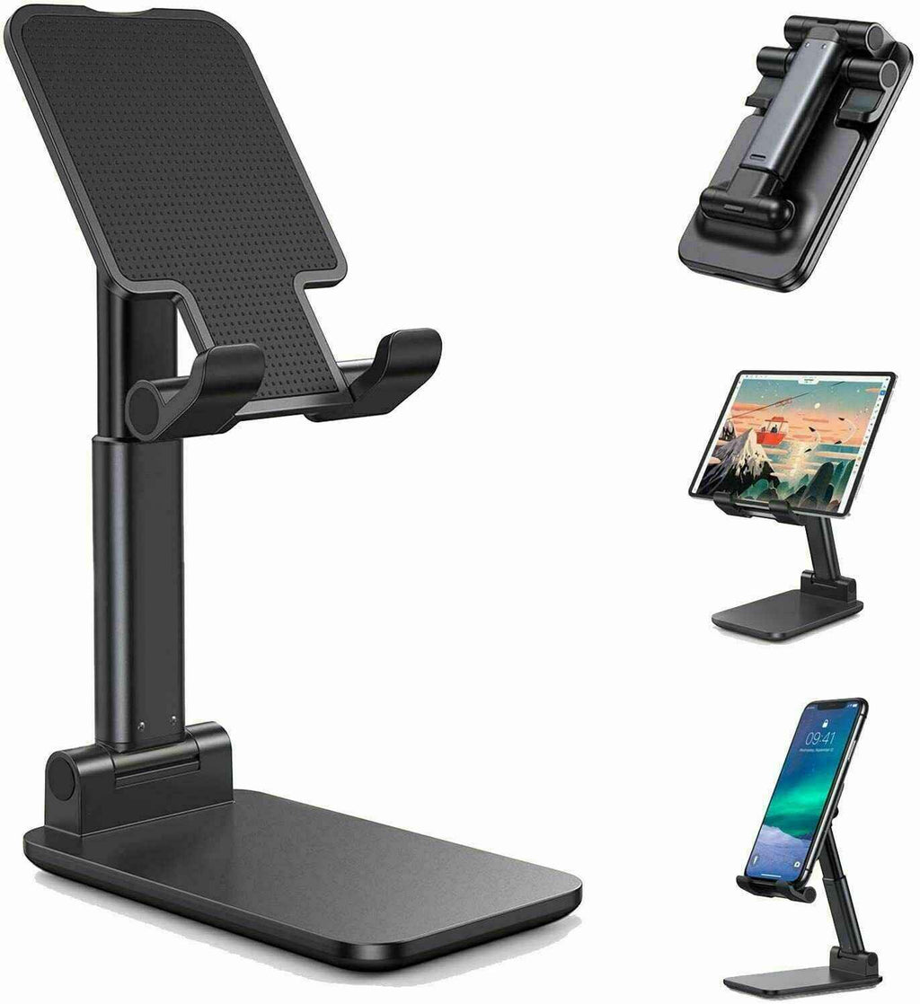 Foldable Desktop Cell Phone Stand & Tablet Mount – Adjustable Universal Cradle Dock Holder for Desk