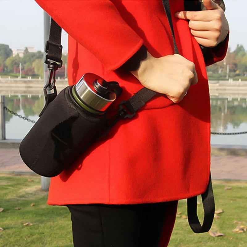 Water Bottle Carrier Bag with Phone Pocket for various sizes, Tumbler with Handle Accessories Insulated Water Bottle Holder Pouch with Strap Crossbody with Straw Cover