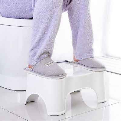 Ergonomic Plastic Toilet Step Stool | Non-Slip Bathroom Squatting Stool for Healthy Bowel Alignment