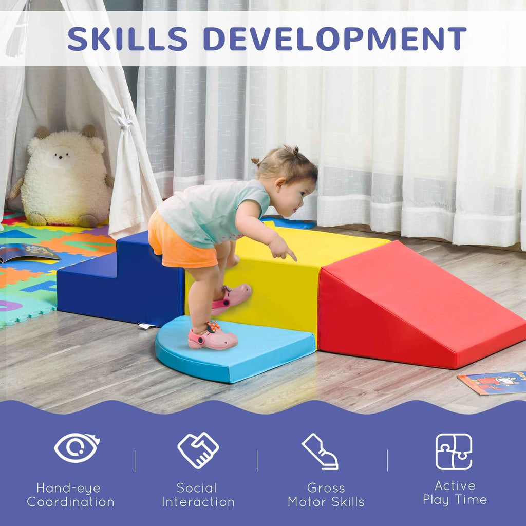 Multicolor Soft Foam Play Set for Toddlers – Indoor Crawling, Climbing & Sliding Activity Gym