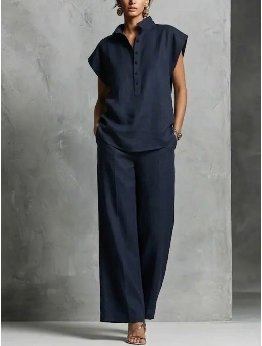 Women's Casual Cardigan Short-Sleeve Pants Set - Shop NCLC