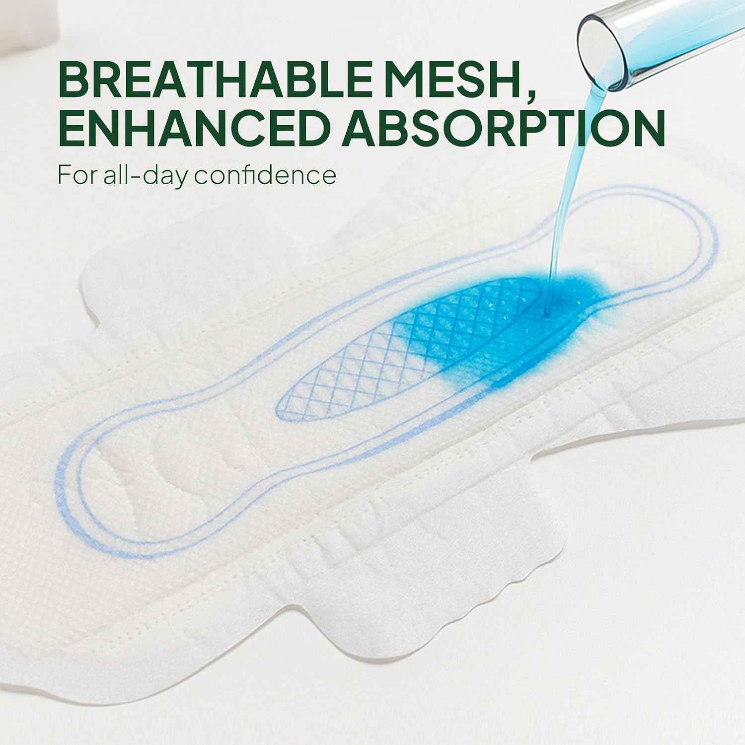 Ultra Thin Sanitary Pads with Wings, Heavy Flow Protection & Odor Control