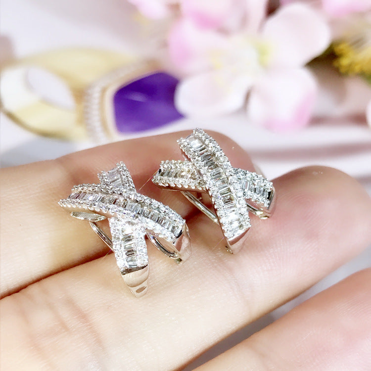 Crystal Zircon Earrings Ear Jewelry Women - Shop NCLC