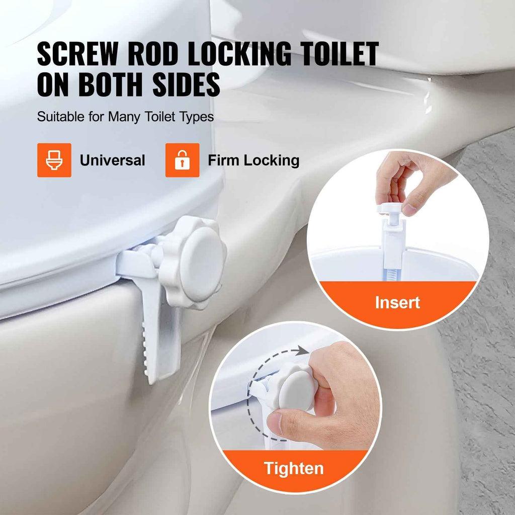 Raised Toilet Seat 5" with Handles - 300 lb Capacity Universal Riser for Elderly