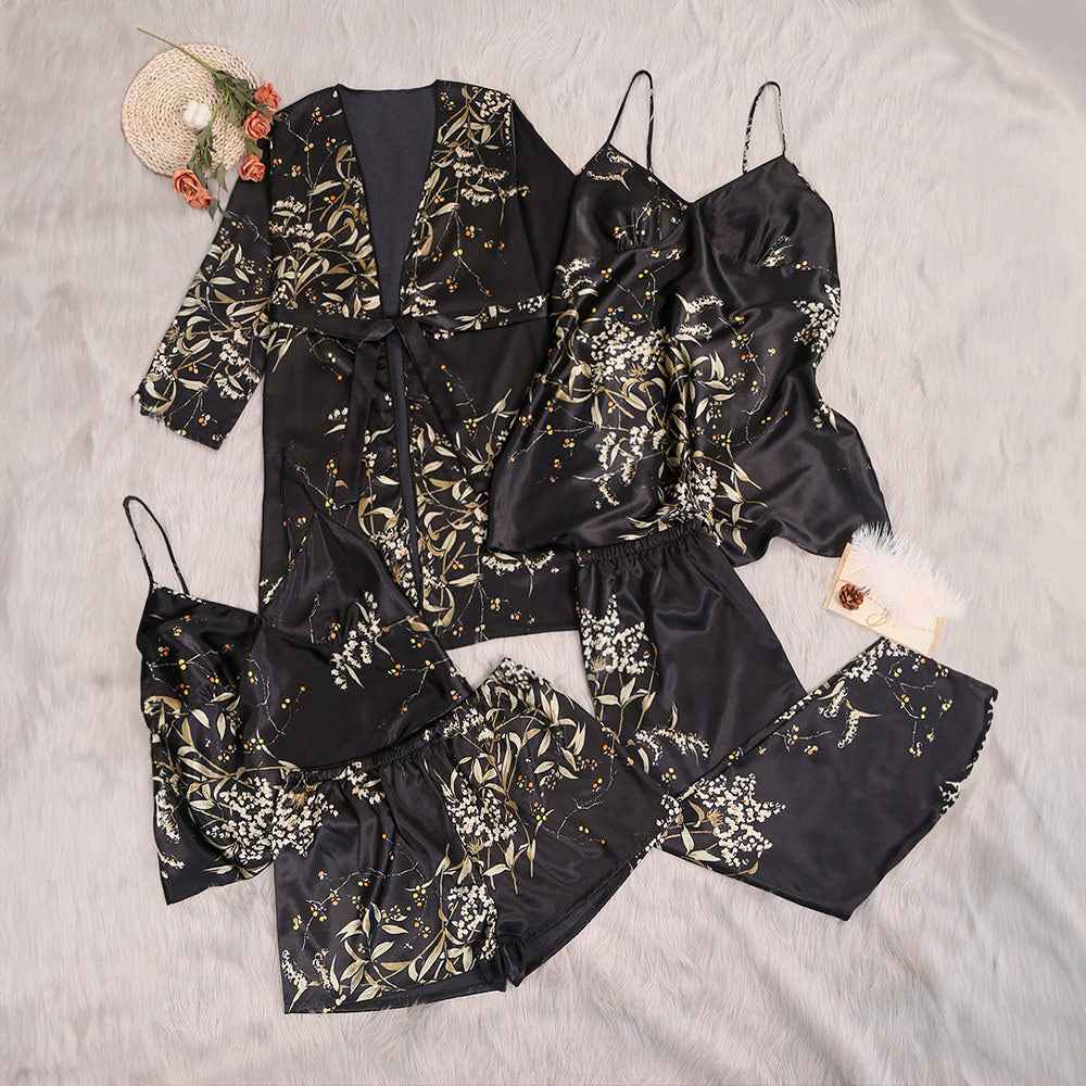 Large-Size 5-Piece Pajama Set For Women