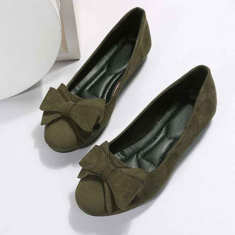 Women's Bowknot Round Toe Ballet Flats - Casual Slip-On Cozy Loafers