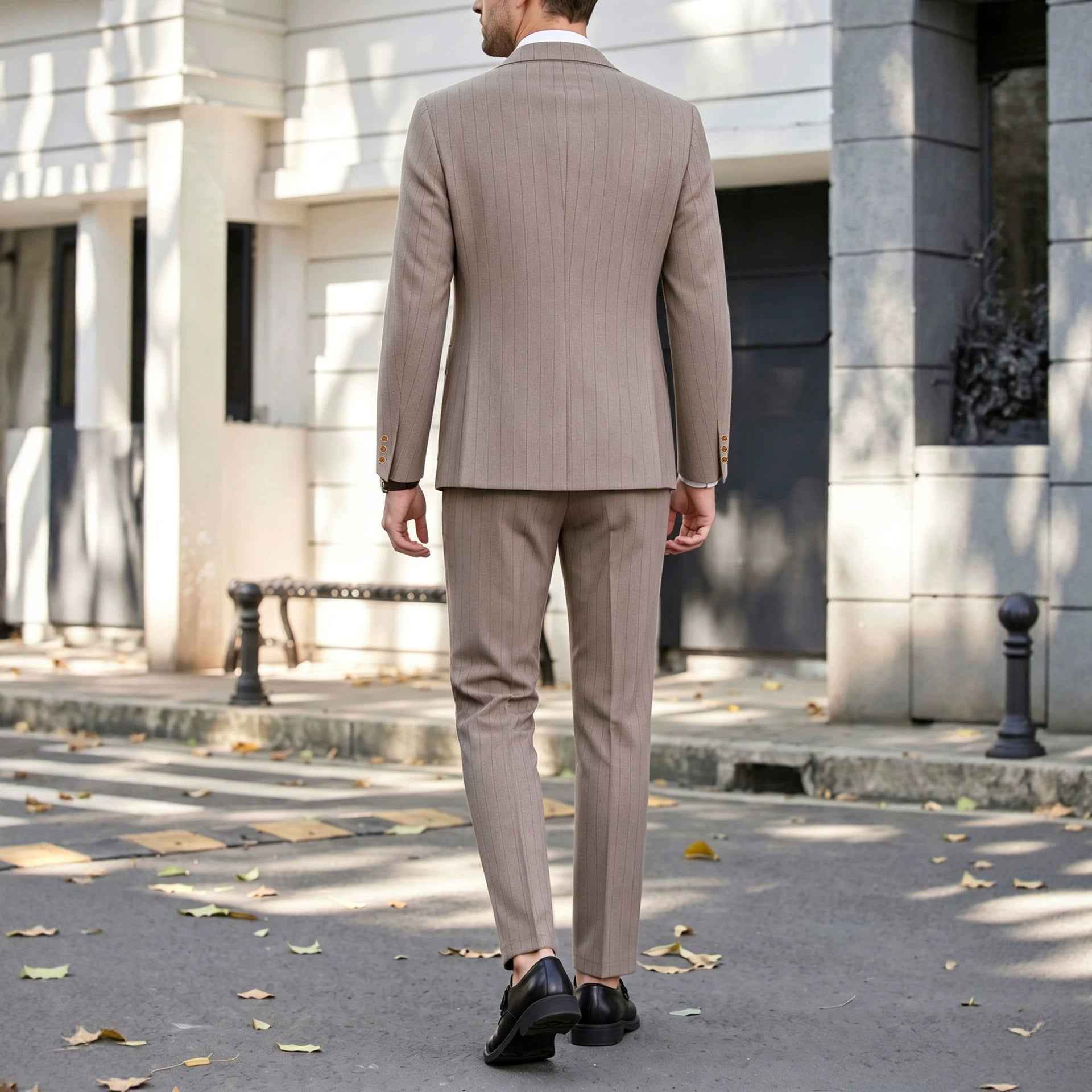 Men's Business Formal Double-Breasted Suit Set | Slim Fit Shawl Collar