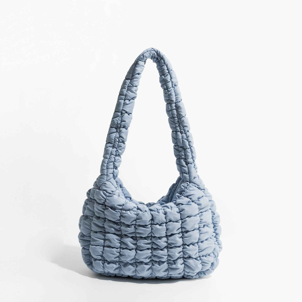 Nylon Puffer Hobo Bag | Quilted Padded Shoulder Purse & Feather Down Crossbody