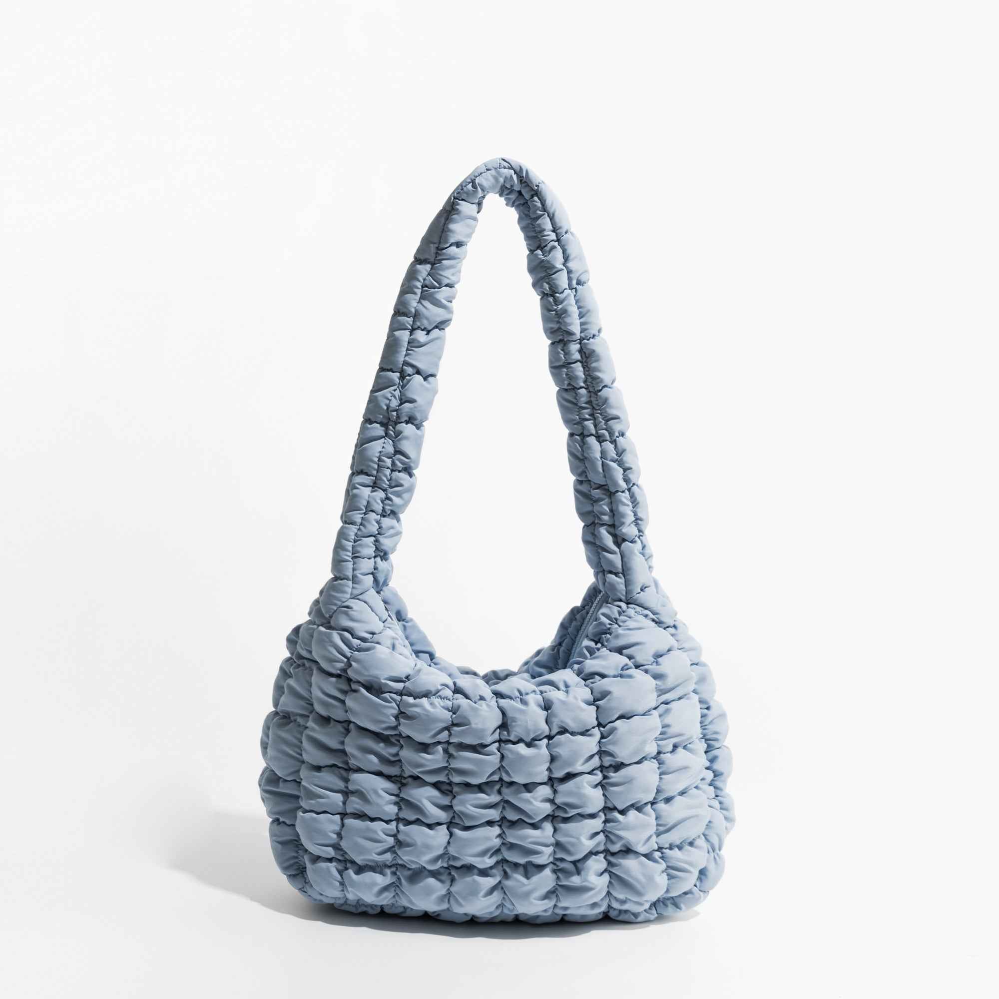 Nylon Puffer Hobo Bag | Quilted Padded Shoulder Purse & Feather Down Crossbody