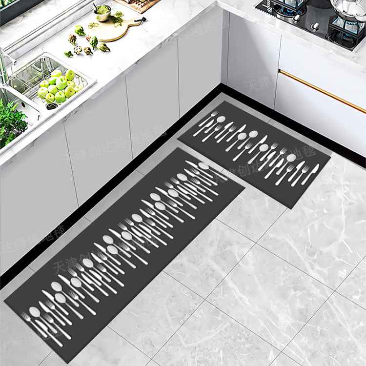 2-Piece Anti-Fatigue Kitchen Floor Mat Set – Cushioned, Waterproof & Non-Slip Stripe Standing Rugs for Home