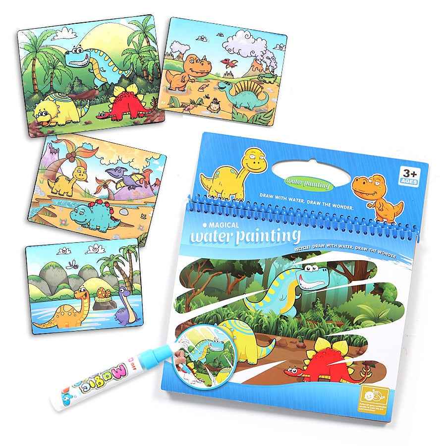 Reusable Magic Water Coloring Books for Toddlers – Mess-Free Water Painting Doodle Book Set with Refillable Pens, Early Educational Color Filling Activity Album for Kids, Anime & Life Common Sense Themes, English Words & Digital Learning Numbers Toys