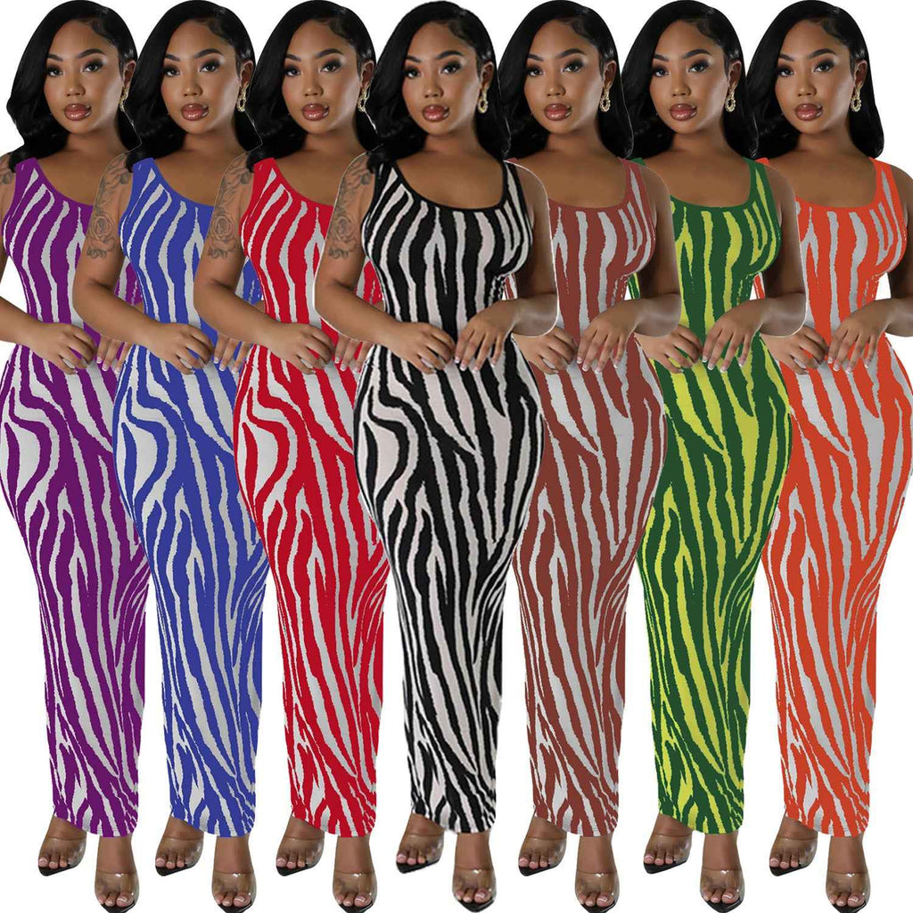 Chic Women's Zebra-Print Bodycon Cocktail Dress | Chic Animal Print Clubwear