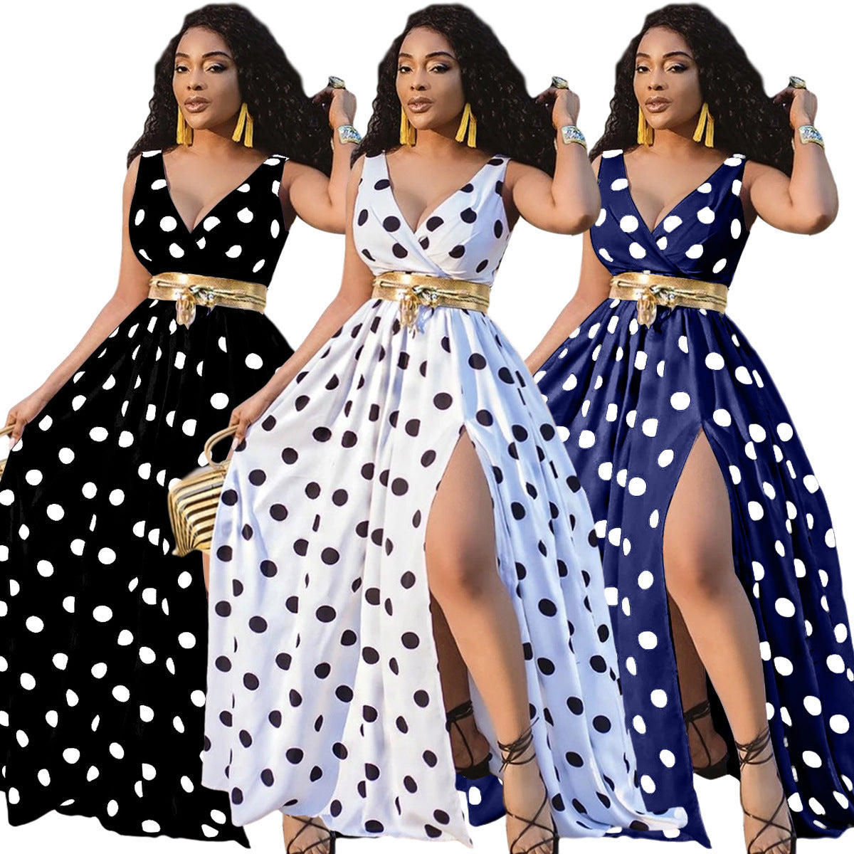 Sexy Dresses Women Party Ladies Belt Plus Size Forked Club Dresses - Shop NCLC