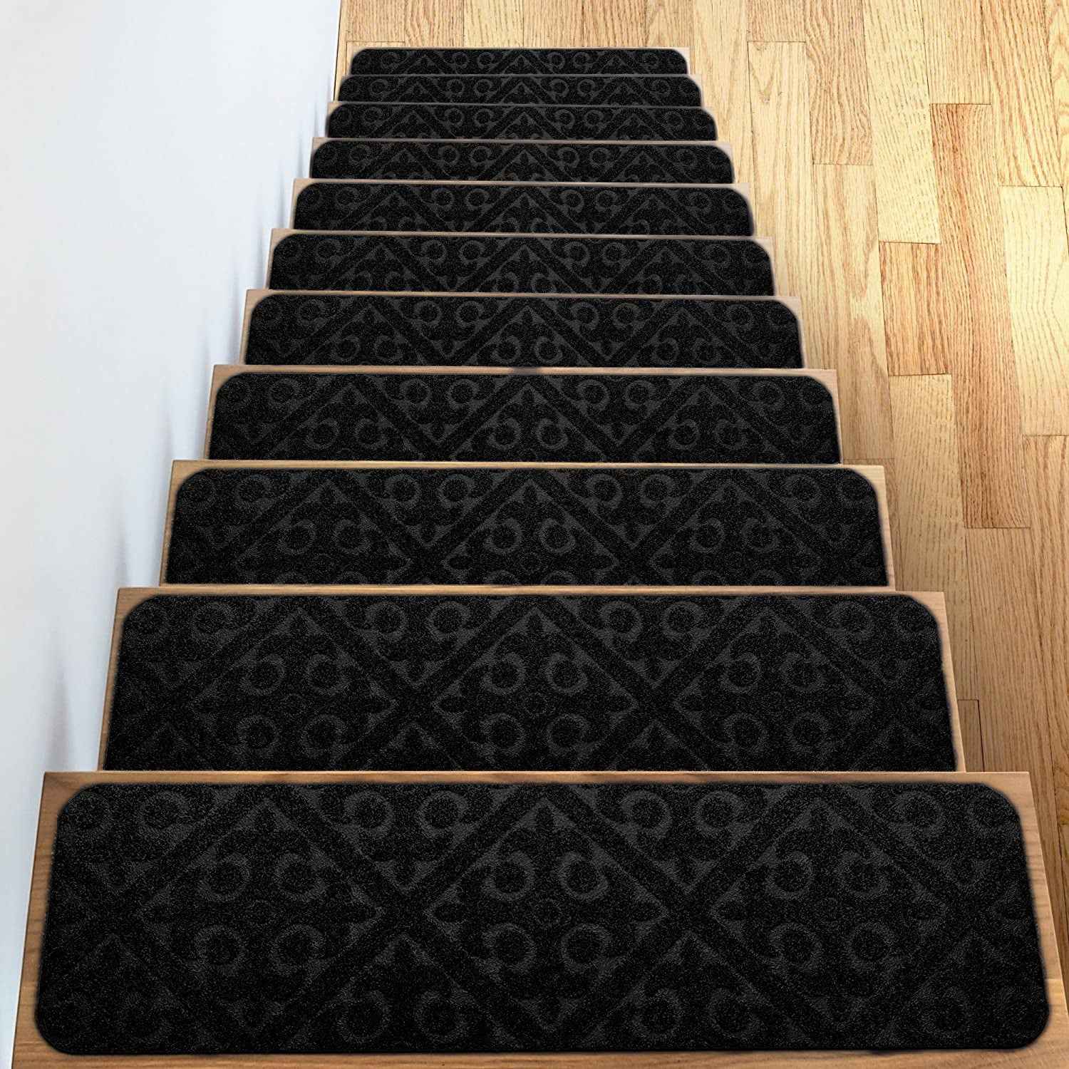 Premium Glue-Free Self-Adhesive Stair Treads | Non-Slip Carpet Mats for Wooden Steps