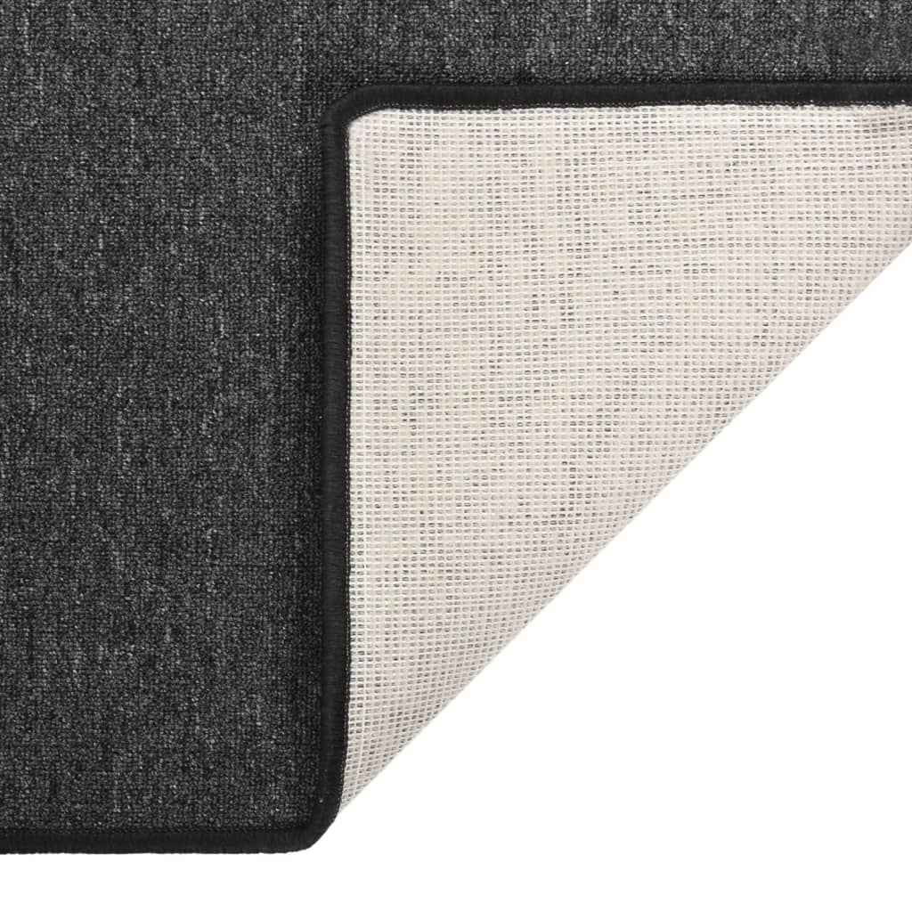 Modern Anthracite Carpet Runner | Washable Non-Slip Hallway & Kitchen Rug